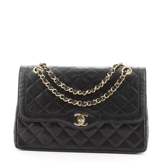 Chanel Vintage Two Tone CC Flap Bag Quilted Lambskin Medium