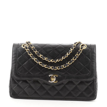 Chanel Vintage Two Tone CC Flap Bag Quilted Lambskin Medium