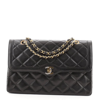 Chanel Vintage Two Tone CC Flap Bag Quilted Lambskin Medium