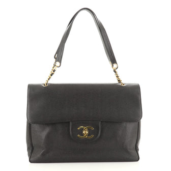 Chanel Vintage CC Flap Shoulder Bag Caviar XL