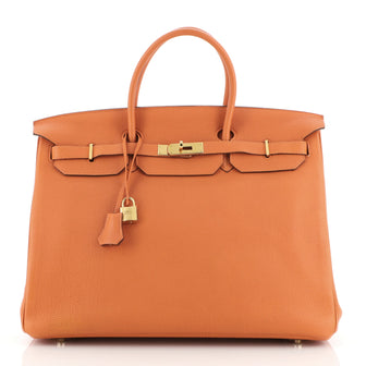 Hermes Birkin Handbag Orange Togo with Palladium Hardware 40