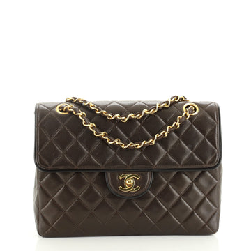 Chanel Vintage Square CC Flap Bag Quilted Lambskin Medium