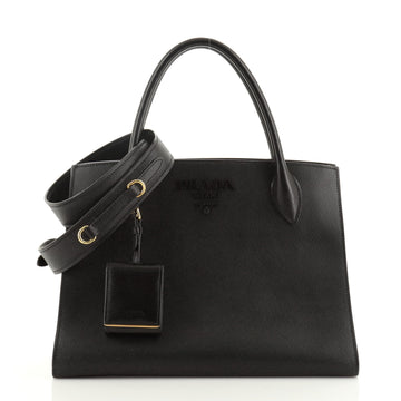Prada Monochrome Tote Saffiano with City Calf Medium