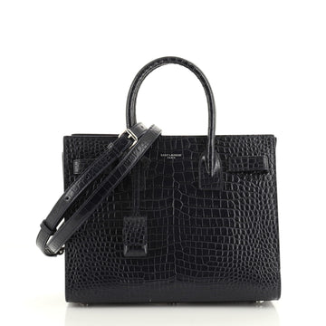 Saint Laurent Sac de Jour NM Bag Crocodile Embossed Leather Baby