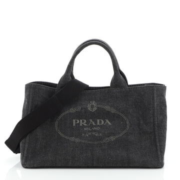 Prada Canapa Convertible Tote Denim Small