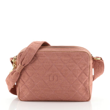 Chanel Vintage Diamond CC Camera Bag Quilted Canvas Small