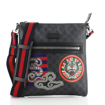 Gucci Night Courrier Zip Messenger GG Coated Canvas with Applique Medium