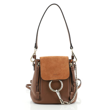 Chloe Faye Backpack Leather and Suede Mini