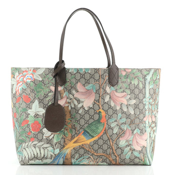 Gucci Shopping Tote Tian Print GG Coated Canvas Large