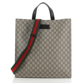 Gucci Convertible Soft Open Tote GG Coated Canvas Tall