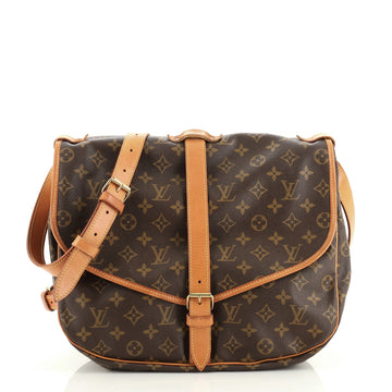 Louis Vuitton Saumur Handbag Monogram Canvas 35