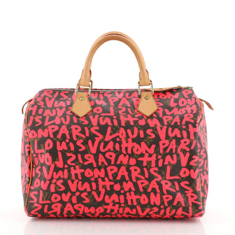 Louis Vuitton Speedy Handbag Limited Edition Monogram Graffiti 30