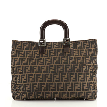 Fendi Vintage FF Handle Tote Zucca Canvas Large