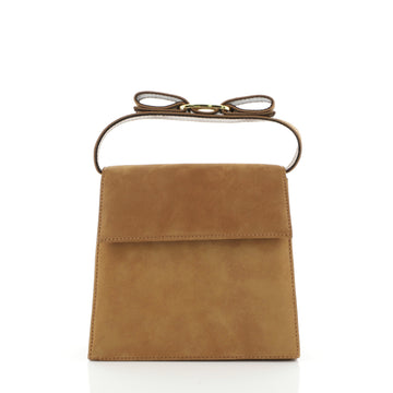 Salvatore Ferragamo Vintage Vara Bow Handle Shoulder Bag Suede Mini