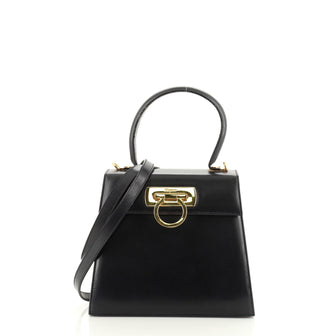 Salvatore Ferragamo Gancini Convertible Top Handle Bag Leather Mini
