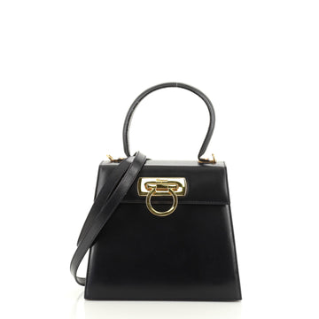 Salvatore Ferragamo Gancini Convertible Top Handle Bag Leather Mini