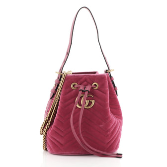 Gucci GG Marmont Bucket Bag Matelasse Velvet Small