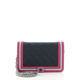 Chanel Fluo Boy Wallet on Chain Quilted Canvas