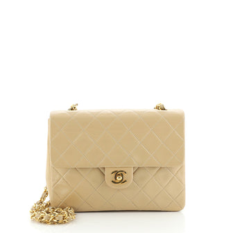 Chanel Vintage Square Classic Flap Bag Quilted Lambskin Small