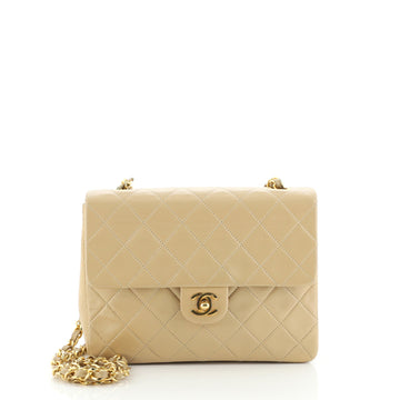Chanel Vintage Square Classic Flap Bag Quilted Lambskin Small