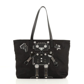 Prada Robot Zip Tote Tessuto Medium