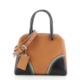 Prada Convertible Satchel Stitched City Calf Medium