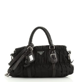 Prada Gaufre Convertible Satchel Tessuto Medium