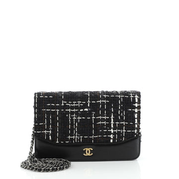 Chanel Gabrielle Wallet on Chain Tweed with Leather