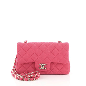 Chanel Classic Single Flap Bag Quilted Jersey Mini