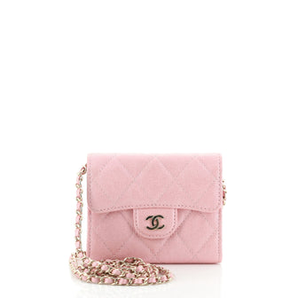 Chanel Classic Wallet on Chain Quilted Iridescent Caviar Mini