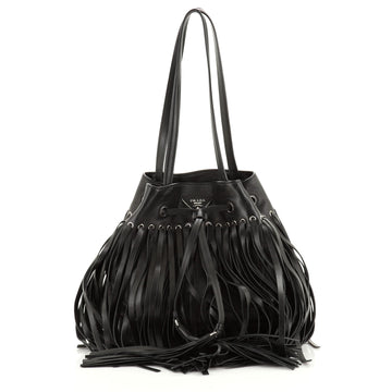 Prada Fringe Bucket Bag Soft Calfskin Large