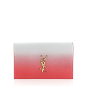 Saint Laurent Classic Monogram Clutch Degrade Leather Large