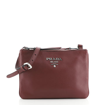 Prada Double Zip Crossbody Bag Vitello Phenix Small