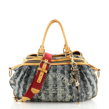 Louis Vuitton Cabas Raye Striped Monogram Denim GM