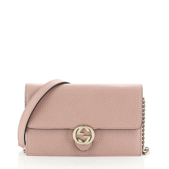 Gucci Interlocking Wallet on Chain Leather