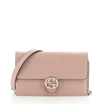 Gucci Interlocking Wallet on Chain Leather