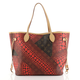 Louis Vuitton Neverfull Tote Limited Edition Kusama Waves Monogram Canvas MM