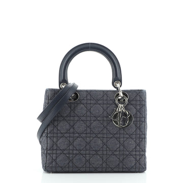 Christian Dior Lady Dior Bag Cannage Quilt Denim Medium