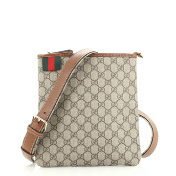 Gucci Web Loop Zip Messenger GG Coated Canvas Small