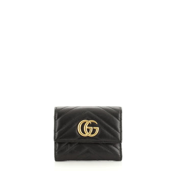 Gucci GG Marmont Trifold Wallet Matelasse Leather Compact