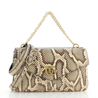 Gucci Thiara Double Shoulder Bag Python and Leather Medium