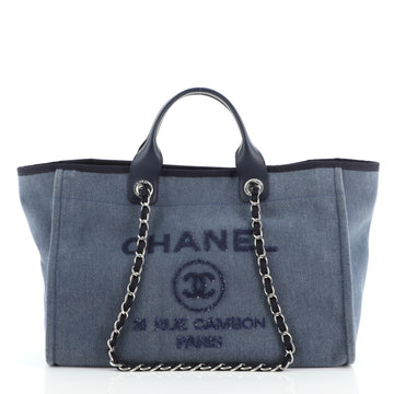 Chanel Deauville Tote Denim with Sequins Large