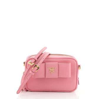 Prada Bow Camera Crossbody Bag Saffiano Leather Mini
