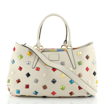 Fendi B. Fab Convertible Tote Studded Leather Medium