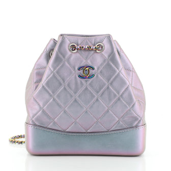 Chanel Gabrielle Backpack Quilted Iridescent Lambskin Small