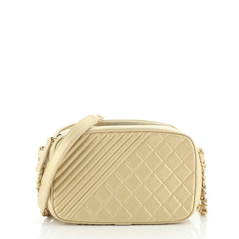 Chanel Coco Boy Camera Bag Quilted Leather Small