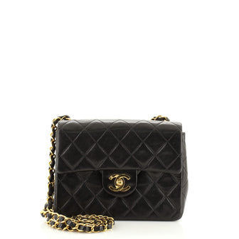 Chanel Vintage Square Classic Single Flap Bag Quilted Lambskin Mini