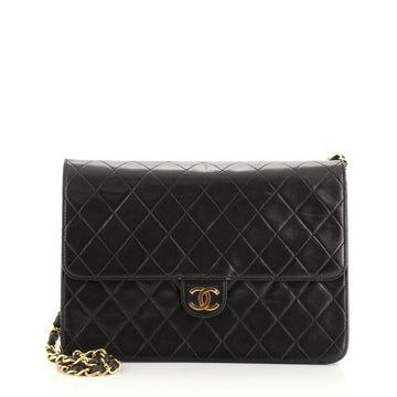 Chanel Vintage Clutch with Chain Quilted Leather Medium