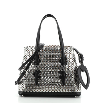 Alaia Open Tote Grommet Embellished Leather Small