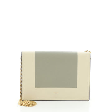 Celine Frame Evening Clutch on Chain Leather
